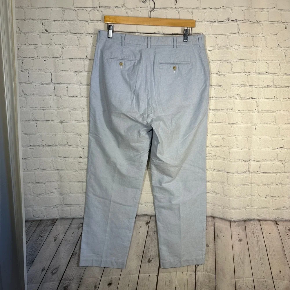 Polo Ralph Lauren Mens Oxford Cloth Trousers Light Blue Straight Leg Pants 35x29